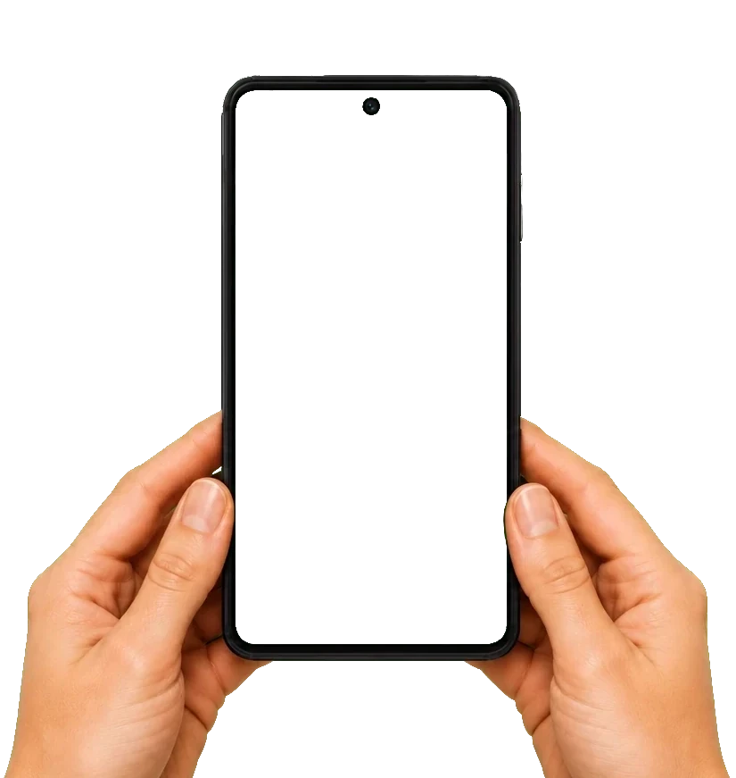 Hands holding a smartphone with a beerbattls game video